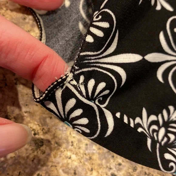 Max Studio Dress Small With Cute Tie! Black Turquoise and White - Picture 12 of 16